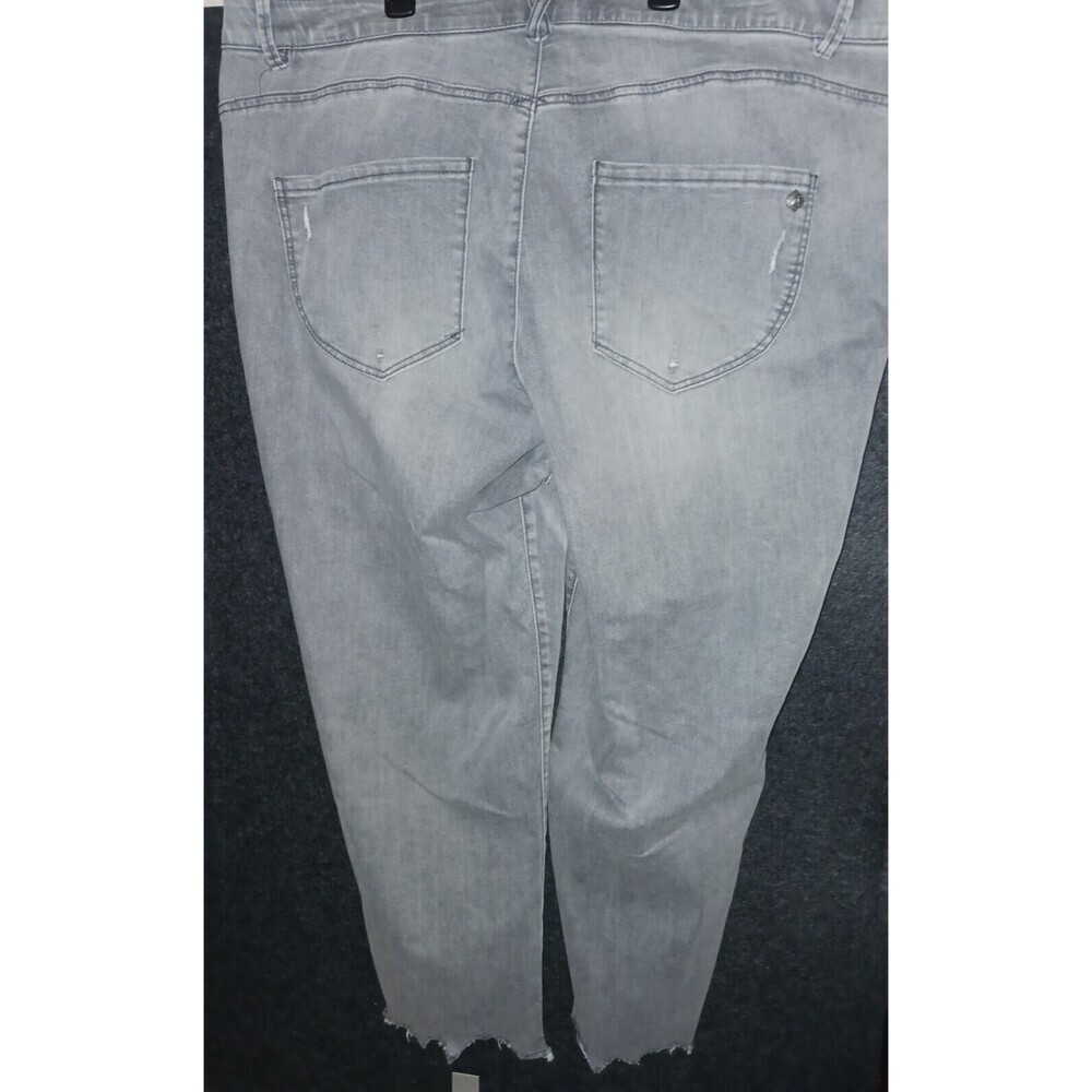 Democracy Ab Technology Jeans Womens 24W Grey Distressed Slimming High Rise - Picture 2 of 11